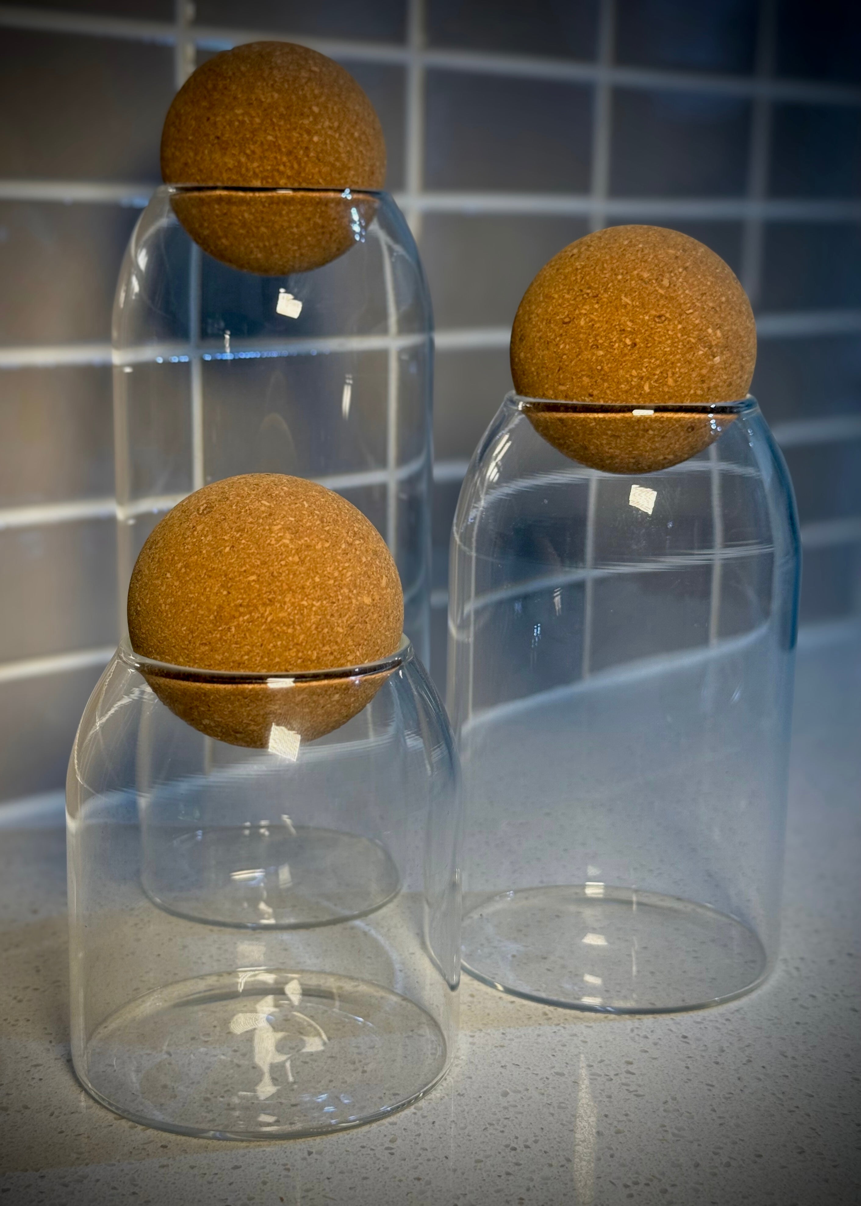 Cork-Lid Glass Storage Trio