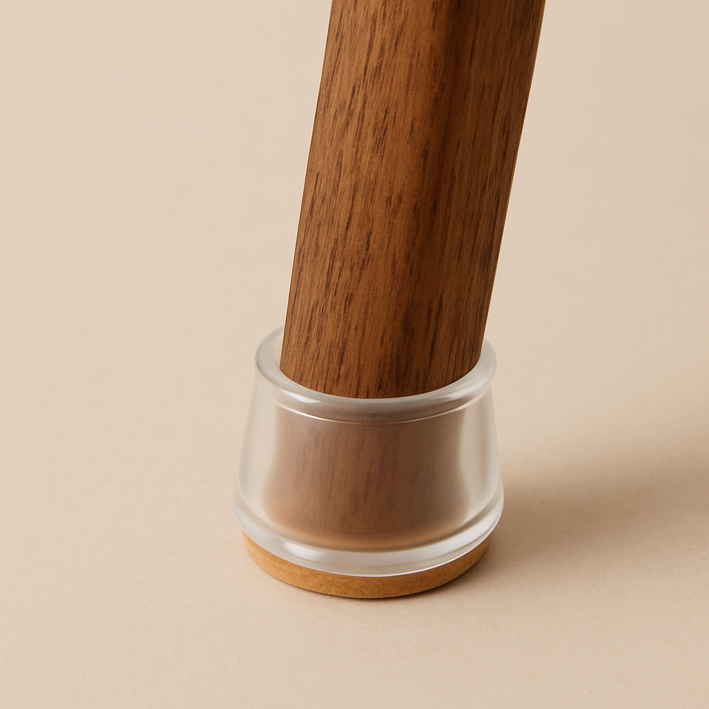Silicone Chair Leg Caps — Clear