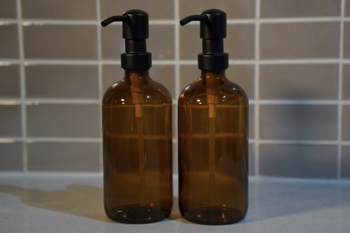 Amber Soap Dispenser Duo
