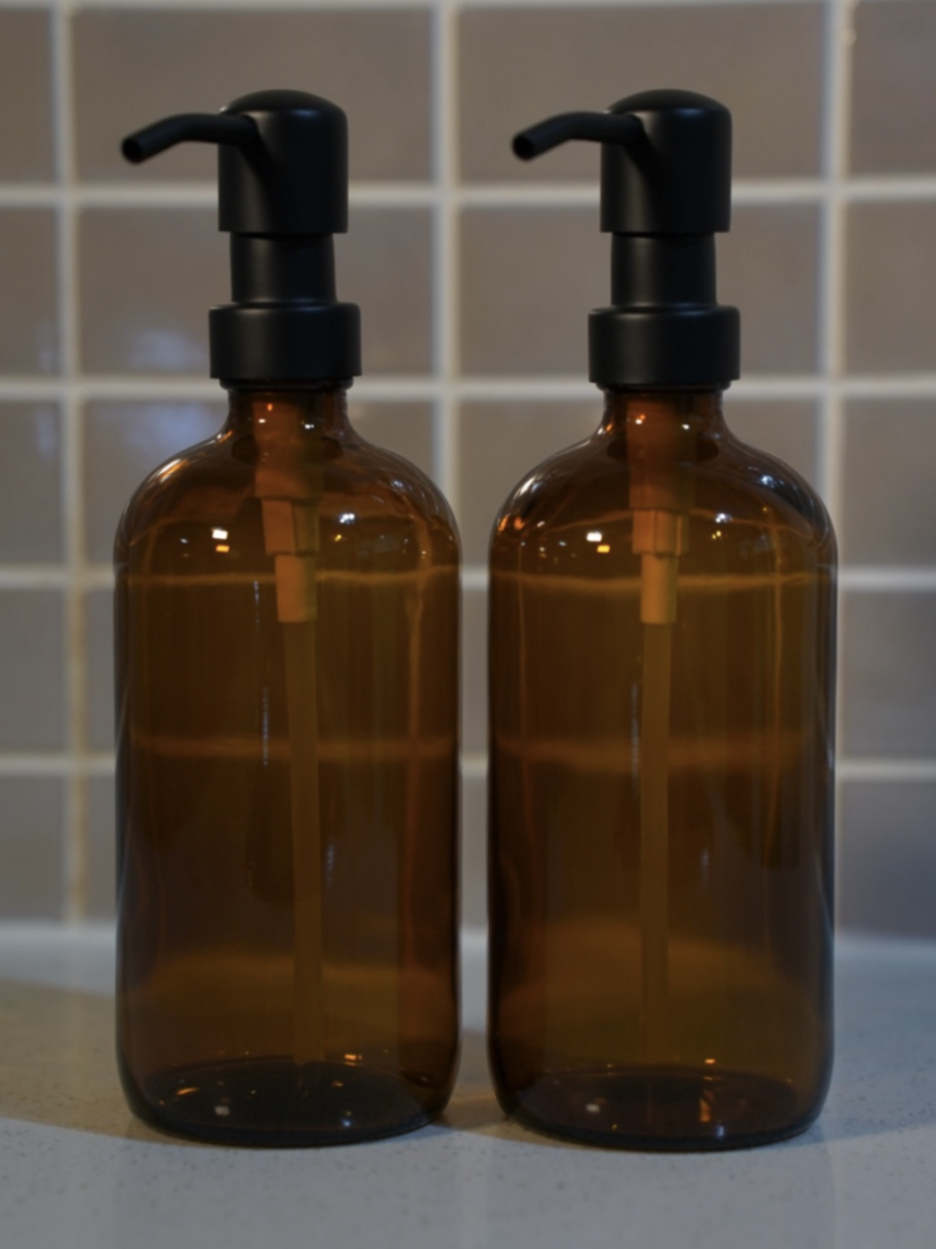 Amber Soap Dispenser Duo