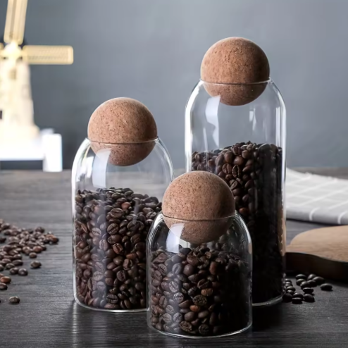 Cork-Lid Glass Storage Trio